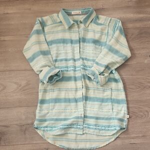 Cat & Jack Blue and Cream Striped Button Down Shirt